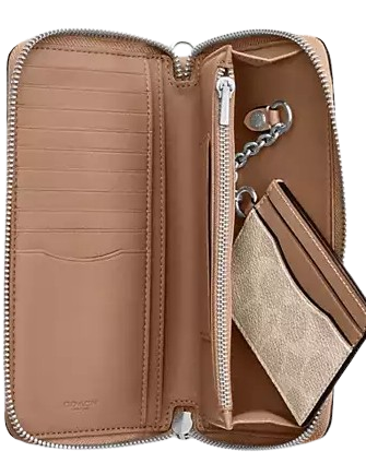 Coach Long Zip Around Wallet With Detachable Card Case In Signature Canvas - Image 2