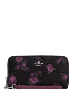 Coach Long Zip Around Wallet With Floral Print