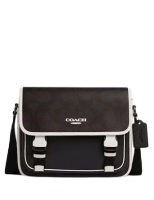 Coach Racer Messenger Bag In Blocked Signature Canvas