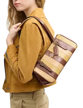 Coach Asher Shoulder Bag With Striped Patchwork - Image 2