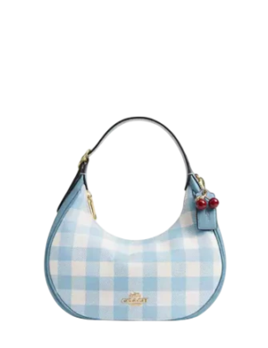 Coach Emily Shoulder Bag With Gingham Print And Charm