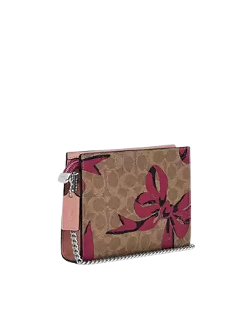 Coach Slim Crossbody Bag In Signature Canvas With Bow Print - Image 3