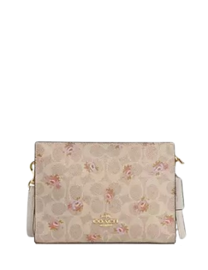 Coach Slim Crossbody Bag In Signature Canvas With Floral Print