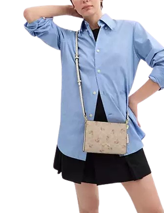 Coach Slim Crossbody Bag In Signature Canvas With Floral Print - Image 2