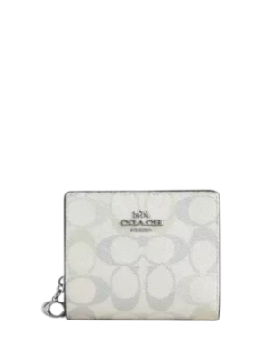 Coach Snap Wallet In Pretty Signature Canvas