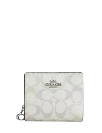 Coach Snap Wallet In Pretty Signature Canvas