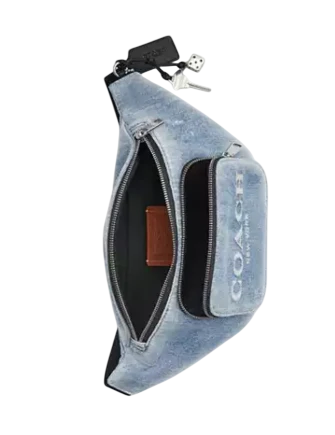 Coach Travis Belt Bag 35 In Loved Denim With Charms - Image 3