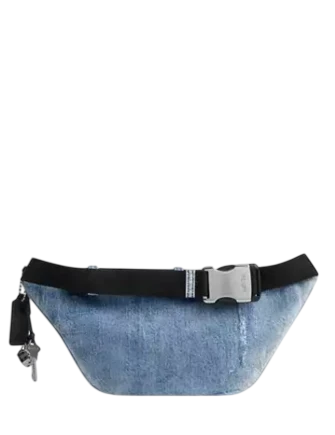 Coach Travis Belt Bag 35 In Loved Denim With Charms - Image 4