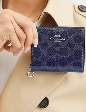 Coach Snap Wallet In Signature Canvas - Image 3