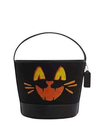 Coach Trick Or Treat Bucket With Halloween Cat In Regenerative Cotton