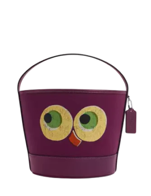 Coach Trick Or Treat Bucket With Halloween Owl In Regenerative Cotton