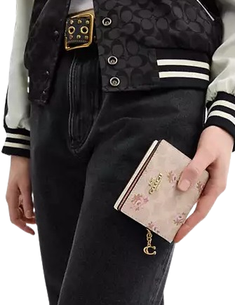 Coach Snap Wallet In Signature Canvas With Floral Print - Image 3