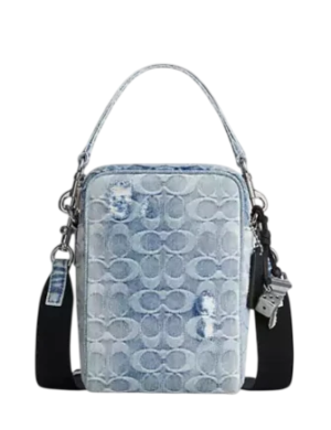 Coach Tristan Crossbody Bag 14 In Loved Signature Denim With Charms