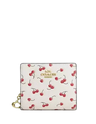 Coach Snap Wallet With Cherry Print