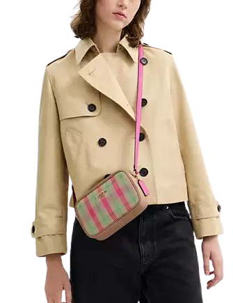 Coach Mini Jamie Camera Bag With Plaid Print - Image 4