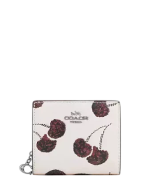 Coach Snap Wallet With Cherry Print