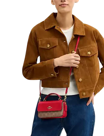 Coach Mini Josie Top Handle Bag In Signature Canvas - Image 4