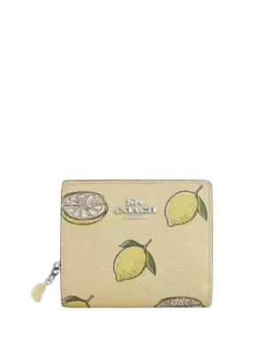 Coach Snap Wallet With Lemon Print