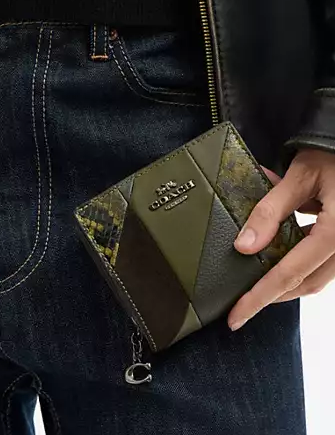 Coach Snap Wallet With Patchwork And Snake Print - Image 3