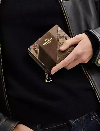 Coach Snap Wallet With Patchwork And Snake Print - Image 3
