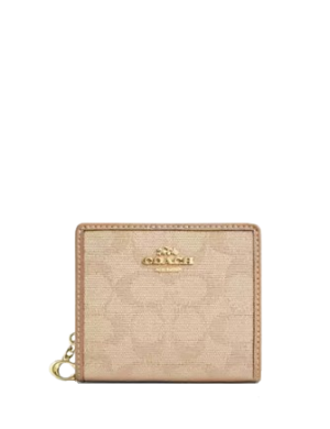 Coach Snap Wallet With Signature Canvas