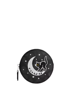 Coach Coin Case In Signature Canvas With Halloween Graphic