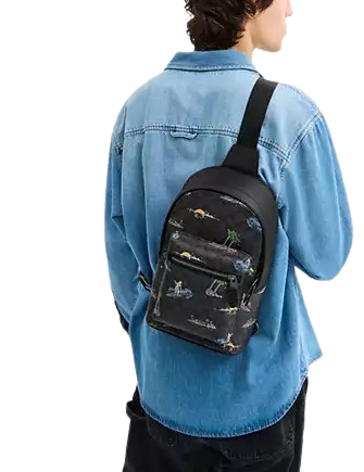 Coach West Pack In Signature Canvas With Surf Print - Image 2
