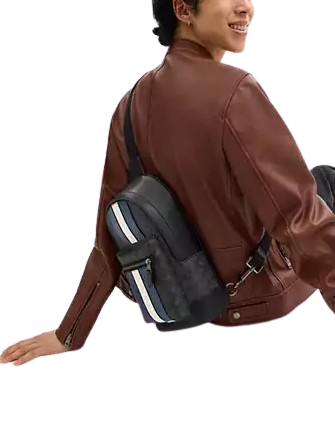 Coach West Pack In Signature Canvas With Varsity Stripe - Image 2