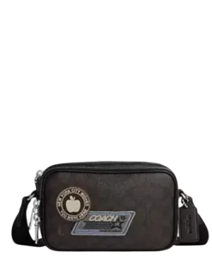 Coach Colton Crossbody Bag 19 In Signature Canvas With Patches