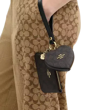 Coach Wristlet And Heart Pouch In Signature Canvas With Charm - Image 2
