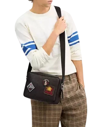 Coach Colton Crossbody Bag 25 In Signature Canvas With Patches - Image 2