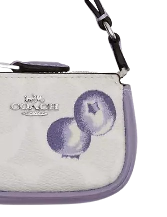 Coach Mini Nolita Bag Charm In Signature Canvas With Blueberry Print - Image 2