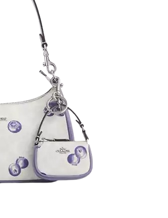 Coach Mini Nolita Bag Charm In Signature Canvas With Blueberry Print - Image 3