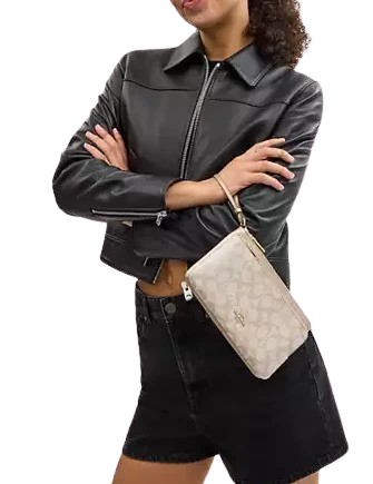 Coach Double Zip Wallet In Signature Canvas - Image 4