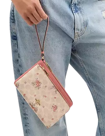 Coach Double Zip Wallet In Signature Canvas With Floral Print - Image 4