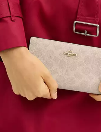 Coach Slim Zip Wallet In Signature Canvas - Image 2