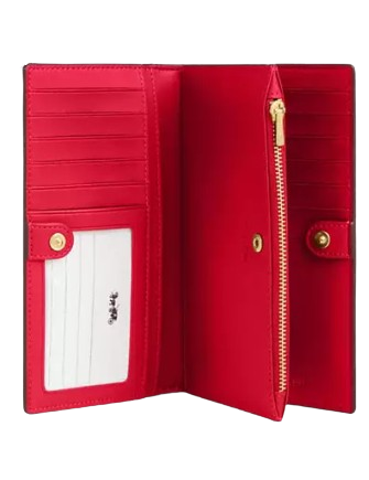 Coach Slim Zip Wallet In Signature Canvas With Stripe - Image 3
