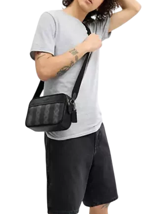 Coach Graham Crossbody Bag In Signature Canvas With Stripes - Image 2