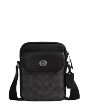 Coach Turnlock Crossbody Bag In Signature Canvas