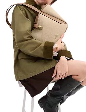 Coach Hadley Turnlock Tote Bag With Signature Canvas - Image 2