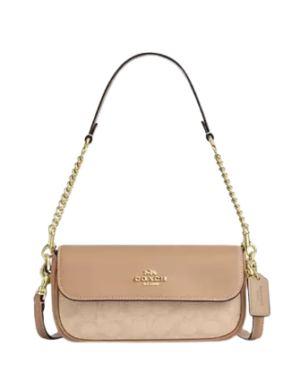 Coach Hailey Flap Bag With Signature Canvas
