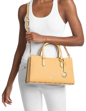 Michael Michael Kors Arden Medium Signature Logo Top-Zip Satchel - Image 4