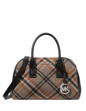 Michael Michael Kors Ashton Small Plaid Print Wool Blend Messenger Bag