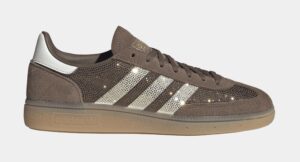 Handball Spezial Rhinestone Womens Lifestyle Shoes (Earth Strat/Off White/Gold Metallic)