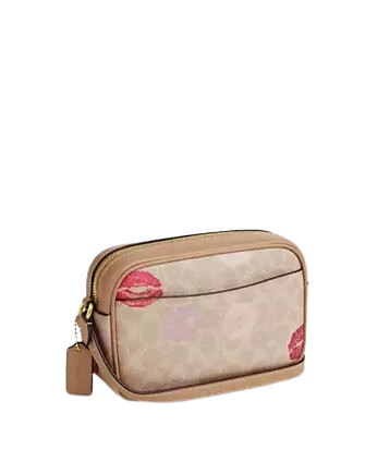 Coach Mini Jamie Camera Bag In Signature Canvas With Lips Print - Image 3