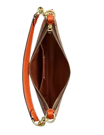 Coach Mini Payton Bag In Signature Canvas With Orange Print - Image 2