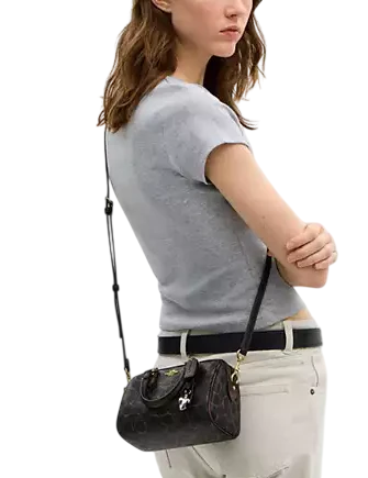 Coach Mini Rowan Crossbody Bag In Loved Signature Canvas With Charms - Image 4