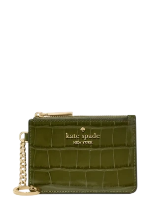 Kate Spade New York Croc Embossed Key Ring Card Holder