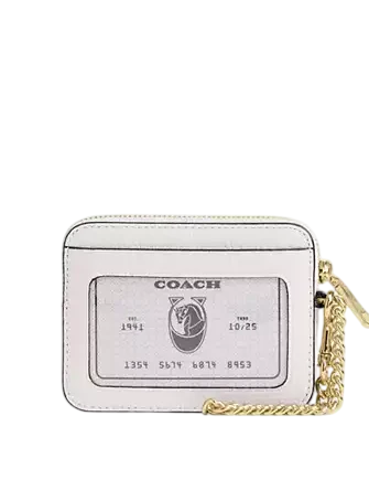Coach Zip Card Case With Heart Rivets - Image 2