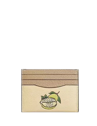 Coach Slim Id Card Case With Lemon Graphic